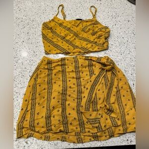 Matching Mini Skirt and Crop Top Set